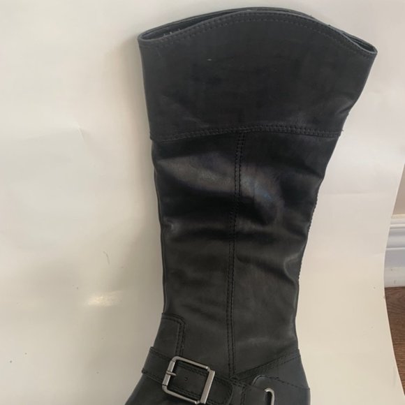 Arturo Chiang Black Leather High Boots - sz 7 - Picture 2 of 7